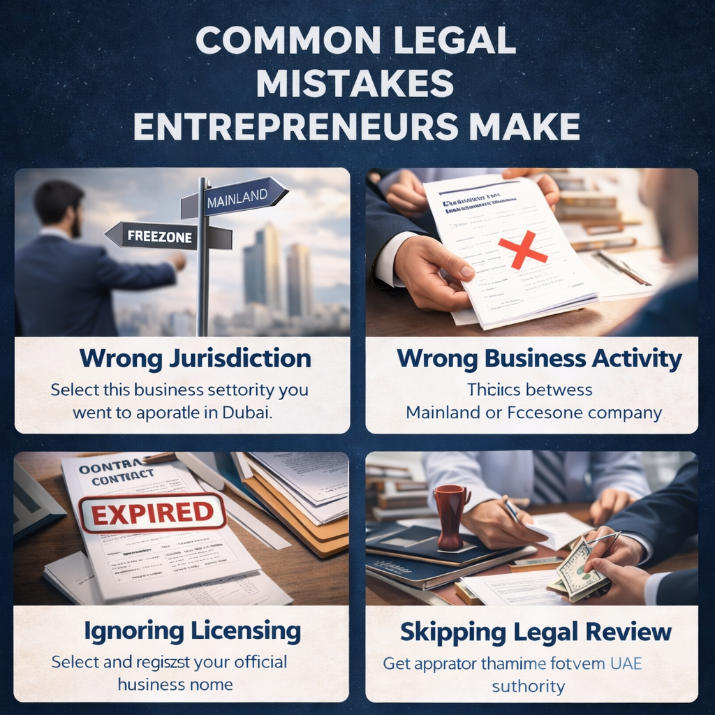 Common legal mistakes entrepreneurs make when starting a business in Dubai