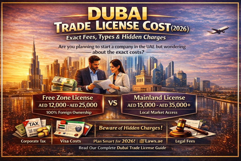 Dubai Trade License Cost (2026): Exact Fees & Hidden Charges