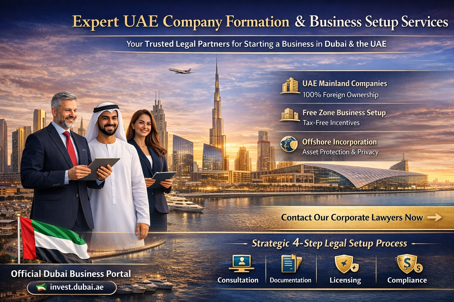 Dubai business setup legal services for investors starting a company in the UAE
