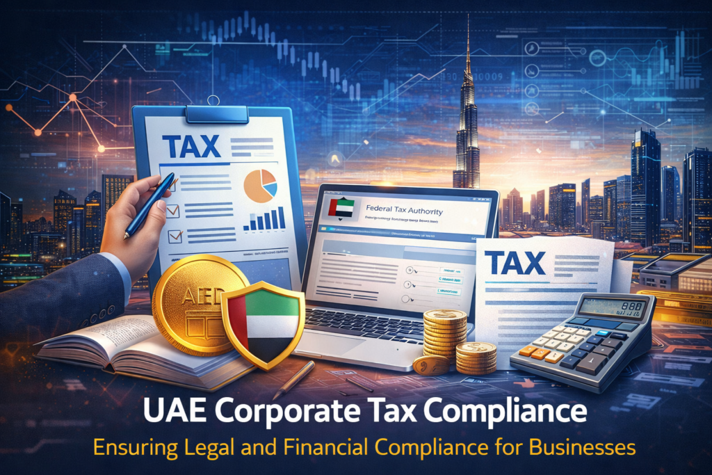 UAE corporate tax compliance process for businesses in Dubai including tax registration and financial reporting requirements