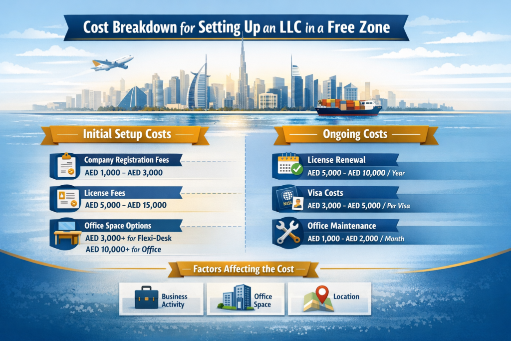 Dubai Free Zone LLC Cost Breakdown Analysis 2026