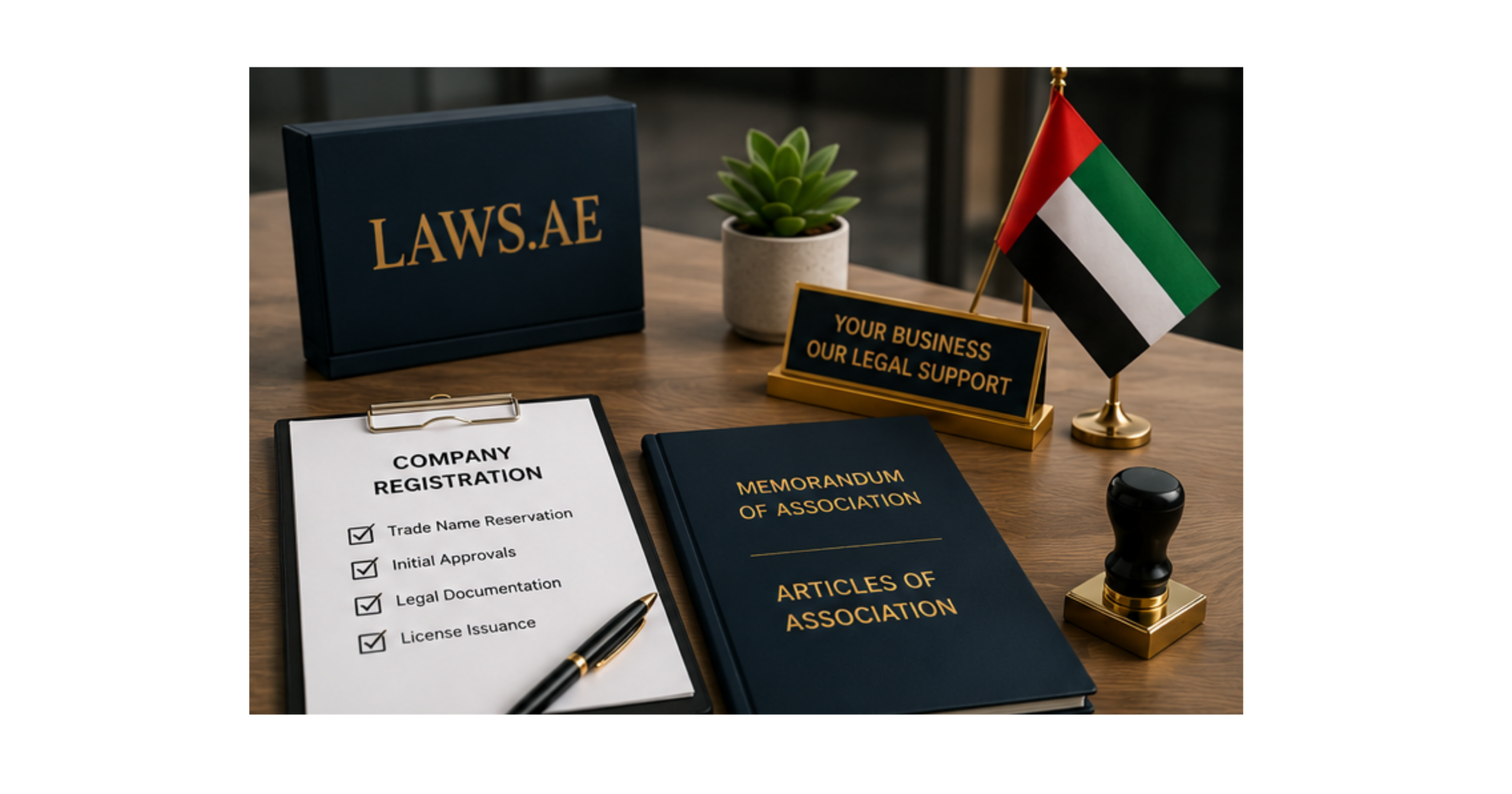 Corporate legal documents and business registration materials supporting Corporate Legal Consultation Dubai services in the UAE.